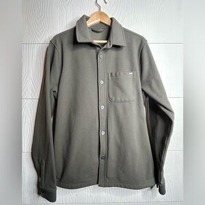 Vuori Olive Green Lightweight Button-Up Shirt Jacket